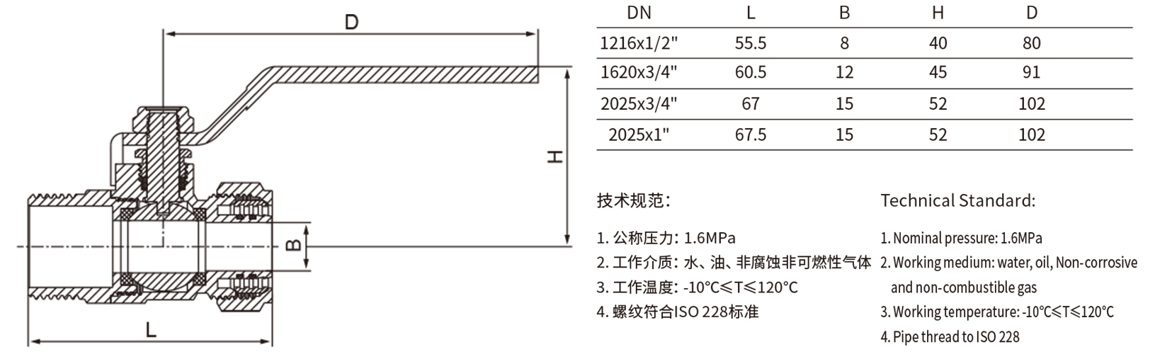 全铜铝塑管外丝球阀