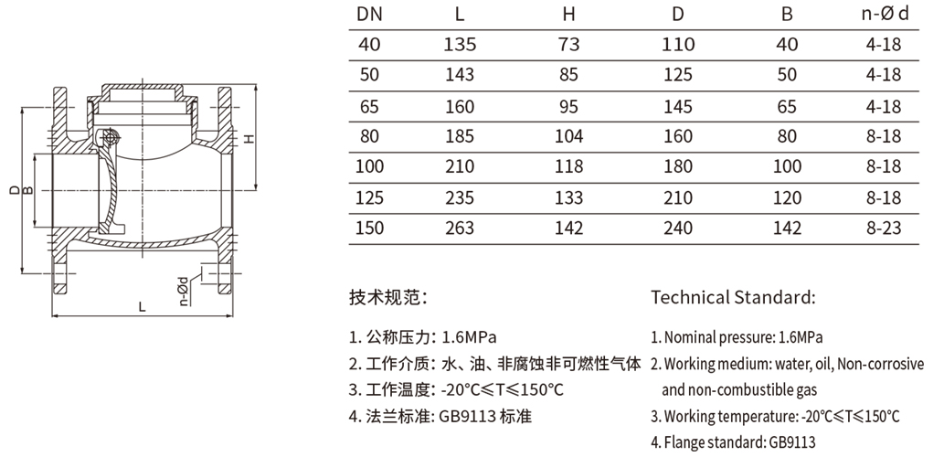 法兰止回阀